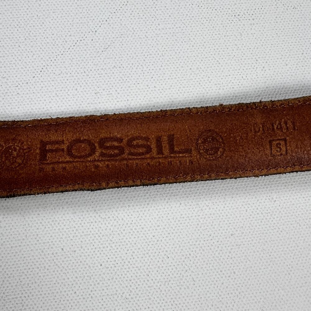 Fossil Leather Multicolor Patchwork Stitched Belt… - image 7